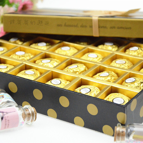 Imported Italian Chocolate Ferrero Rocher Almond-Filled Praline Chocolate Wedding Celebration Gift Bagged Candy