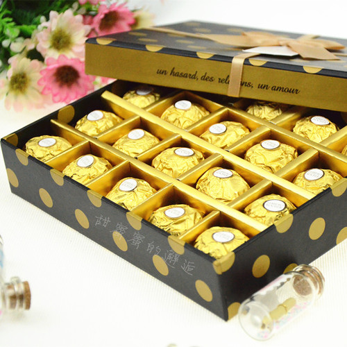 Imported Italian Chocolate Ferrero Rocher Almond-Filled Praline Chocolate Wedding Celebration Gift Bagged Candy