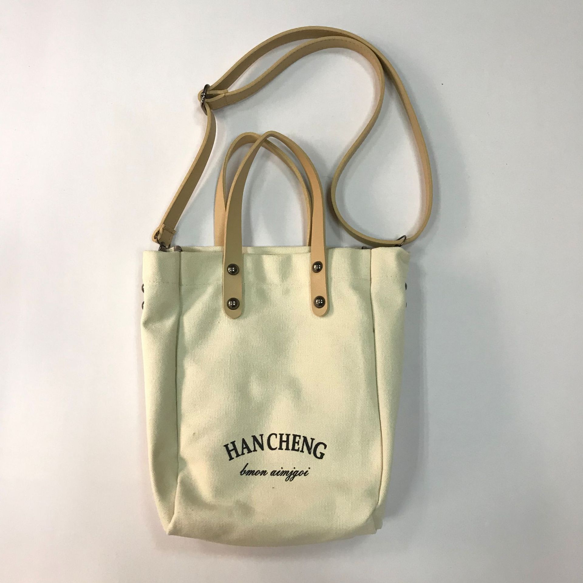 帆布手提袋女 单肩包袋子pu果冻包女 潮流新款购物袋