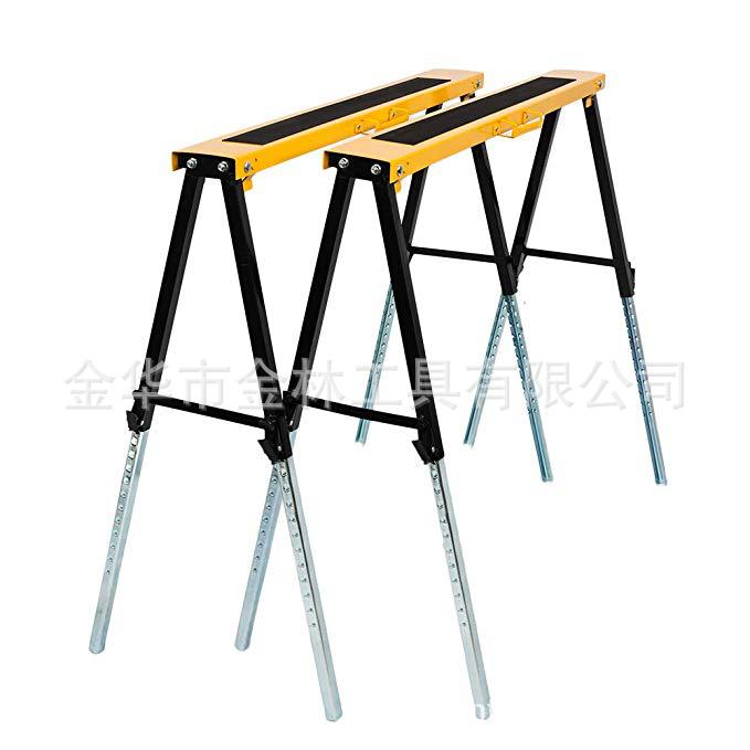 JL-SH07可折叠高度调节锯马铁支架支撑架锯马凳工作凳工作台200KG