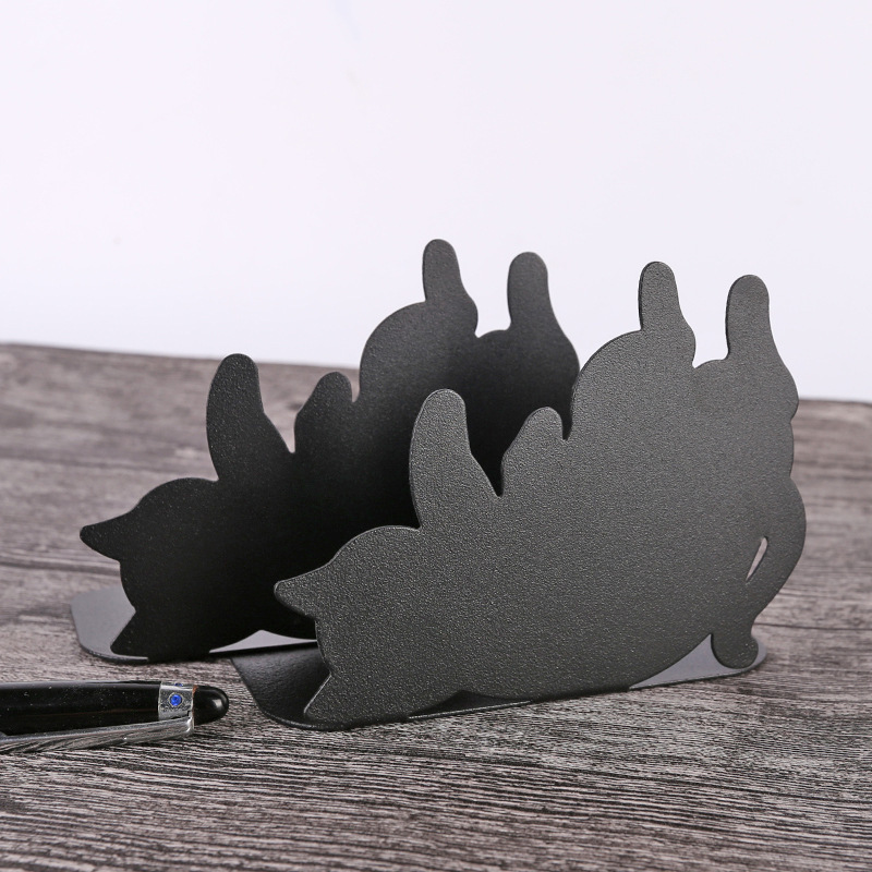 Metal Creative Kitten Bookend Simple Study Room Decoration Ornaments Bookend Desktop Storage Bookshelf