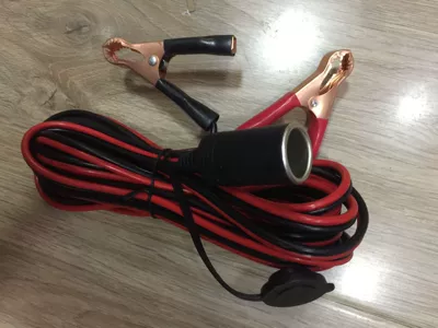 Battery take wire 12V car 24V large truck connection line 5 meters take wire cigarette lighter current limiting car use (Kempinq və səyahət) - 5-m-battery-connection-line