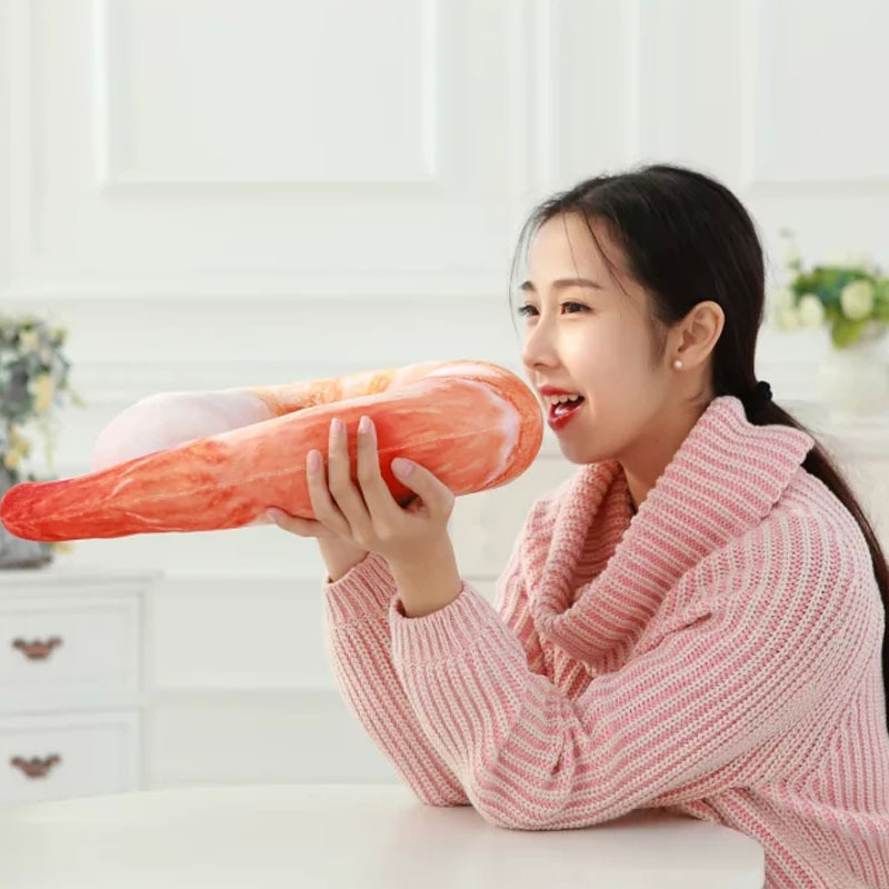 시뮬레이션 새우 목 베개 봉제 장난감 베개 만화 U 자형 베개 잠자는 빵 야채 점심 베개 미식가 선물
