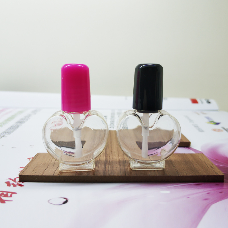 指甲油瓶  PETG塑料儿童 指甲油瓶 水性指甲油瓶 心形指甲瓶毛刷