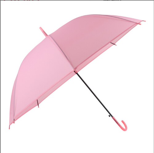 Manufacturer wholesale long handle transparent umbrella creative automatic straight transparent umbrella children's gift advertising umbrella custom logo