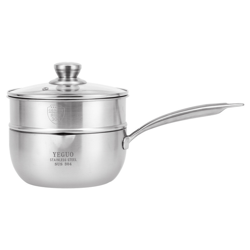Procesamiento personalizado 304 de acero inoxidable leche olla de fideos de vapor japonés olla de cocina de cocina de cocina de cocina