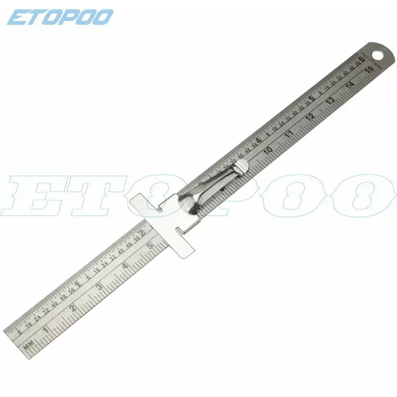 Etopoo 150/200/300MM 不锈钢 便携式 多功能塞尺 钢直尺