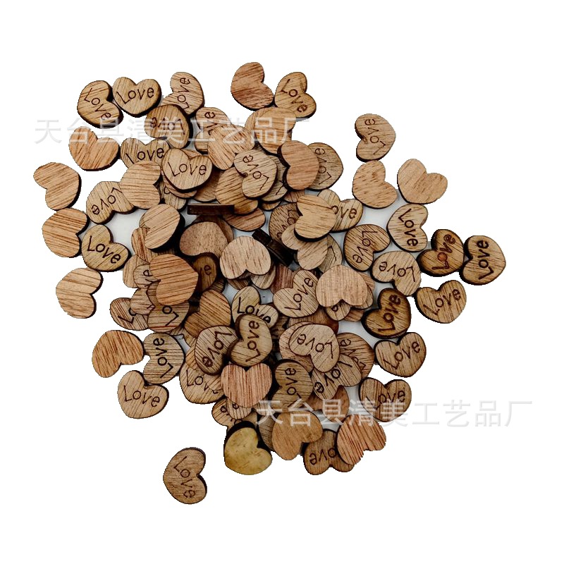 Grano de madera amor botón de madera ojo sin botón 50/100/200/300 piezas por paquete
