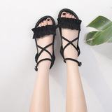 VS-2 2026, новые весенне-летние сандалии для женщин, студенческие сандалии на толстой подошве, простой римский ремешок с перекрестным ремешком и открытым носком, большой размер