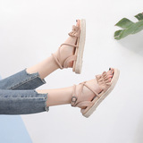 VS-2 2026, новые весенне-летние сандалии для женщин, студенческие сандалии на толстой подошве, простой римский ремешок с перекрестным ремешком и открытым носком, большой размер