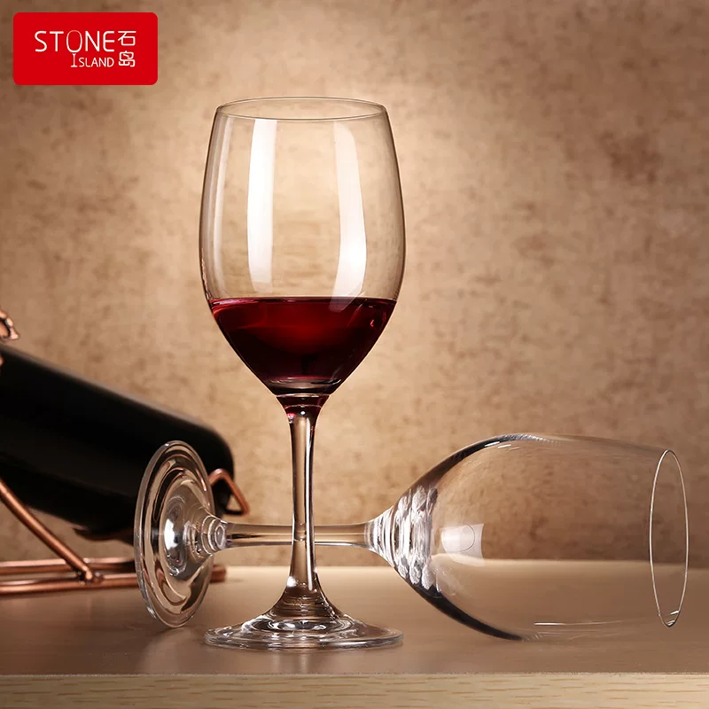 Transparent glass wineglass