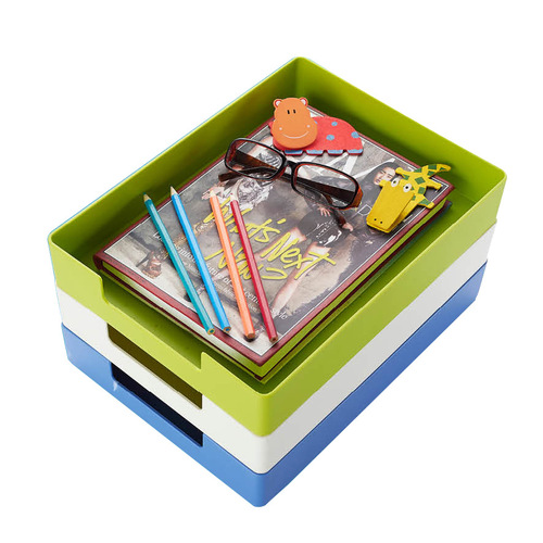 File Storage Box Large Capacity Stacking Storage A4 Paper Partitioned Shelf Desk Organization Set