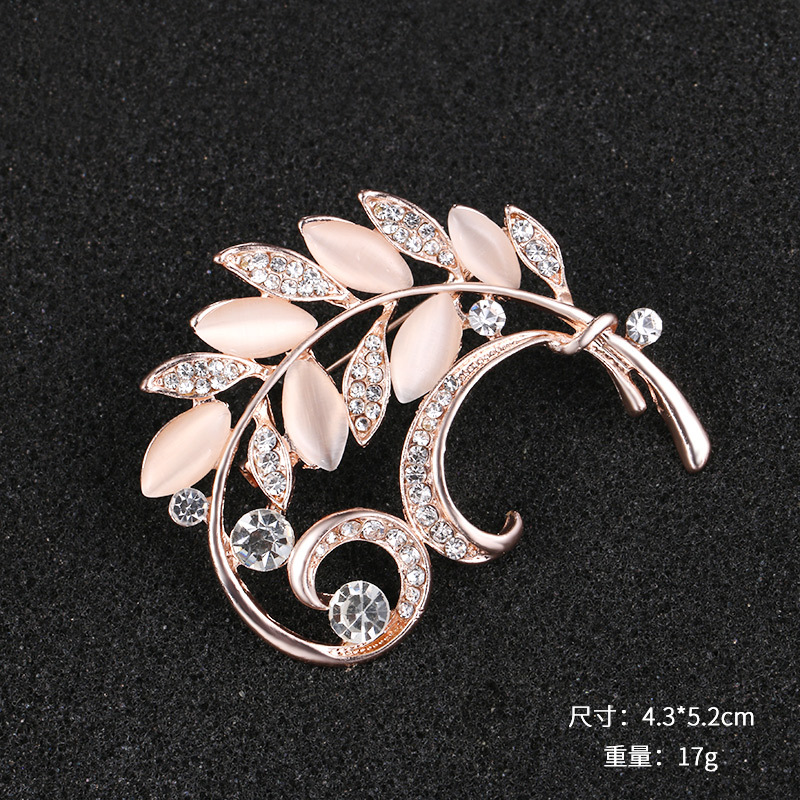 2024 nuevo día de la madre venta caliente broche de ópalo mujer con incrustaciones de diamantes de imitación broche accesorios de ropa joyería