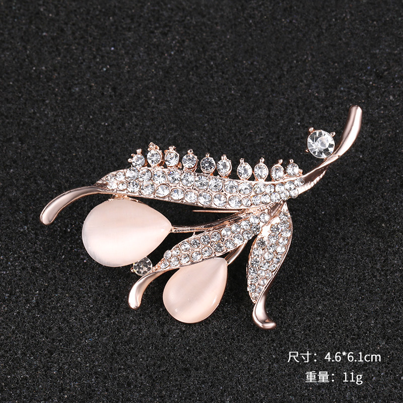 2024 nuevo día de la madre venta caliente broche de ópalo mujer con incrustaciones de diamantes de imitación broche accesorios de ropa joyería