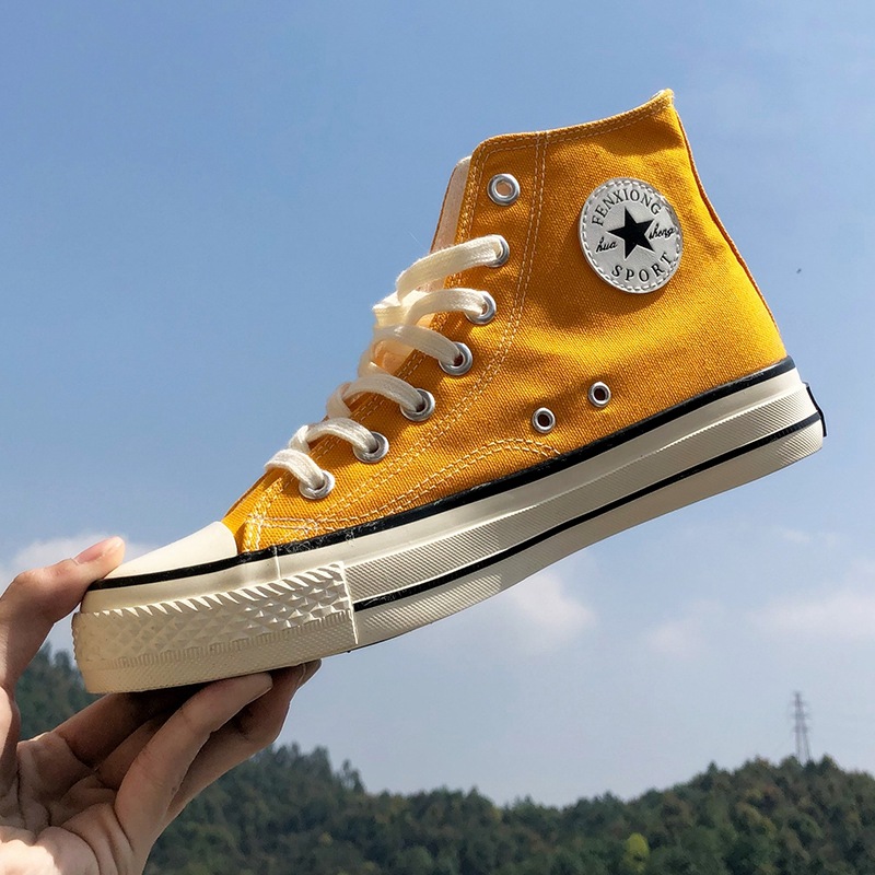 1970s Retro Board Shoes Korean Style Spring Harajuku All-match Student High-top Canvas Shoes Men's Couple Cloth Shoes Trendy 9002