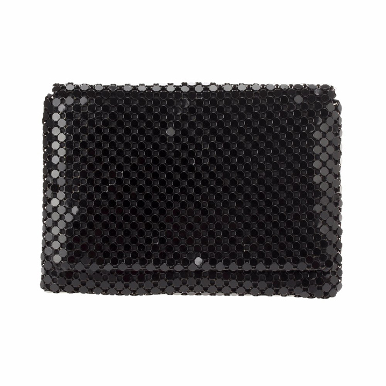 3mm平片黑色铝网布 铝片手袋 铝片方包 箱包辅料手工铝片小零钱包