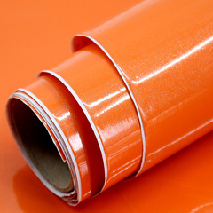 Wholesale cross-border pearlescent glossy PVC self-adhesive solid color waterproof oil-proof sticker baked paint wallpaper countertop renovation wall sticker 