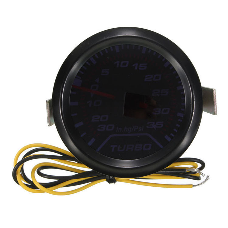 12V 2 "pulgadas 52mm instrumento de coche instrumento de carreras modificado pantalla LED turbocompresor manómetro ahumado