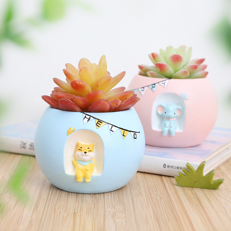 Chậu Cây Resin Chậu cây mọng nước resin chủ đề ngắm sao, tiểu cảnh mini, trang trí bàn và sân vườn (RG-265)