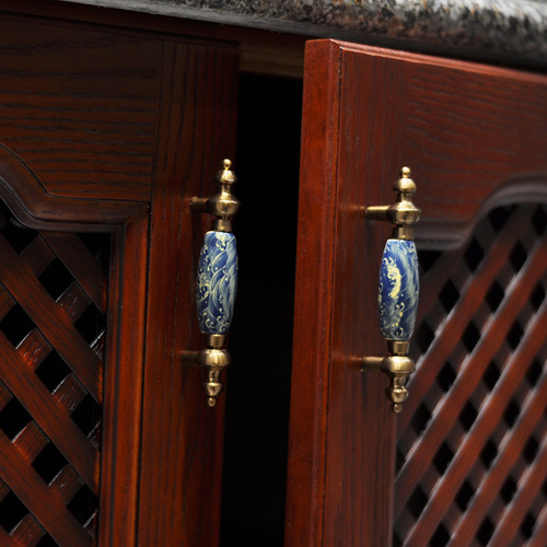 出口品质 陶瓷拉手 美式橱柜衣柜鞋柜抽屉厨门柜子圆形单孔把手