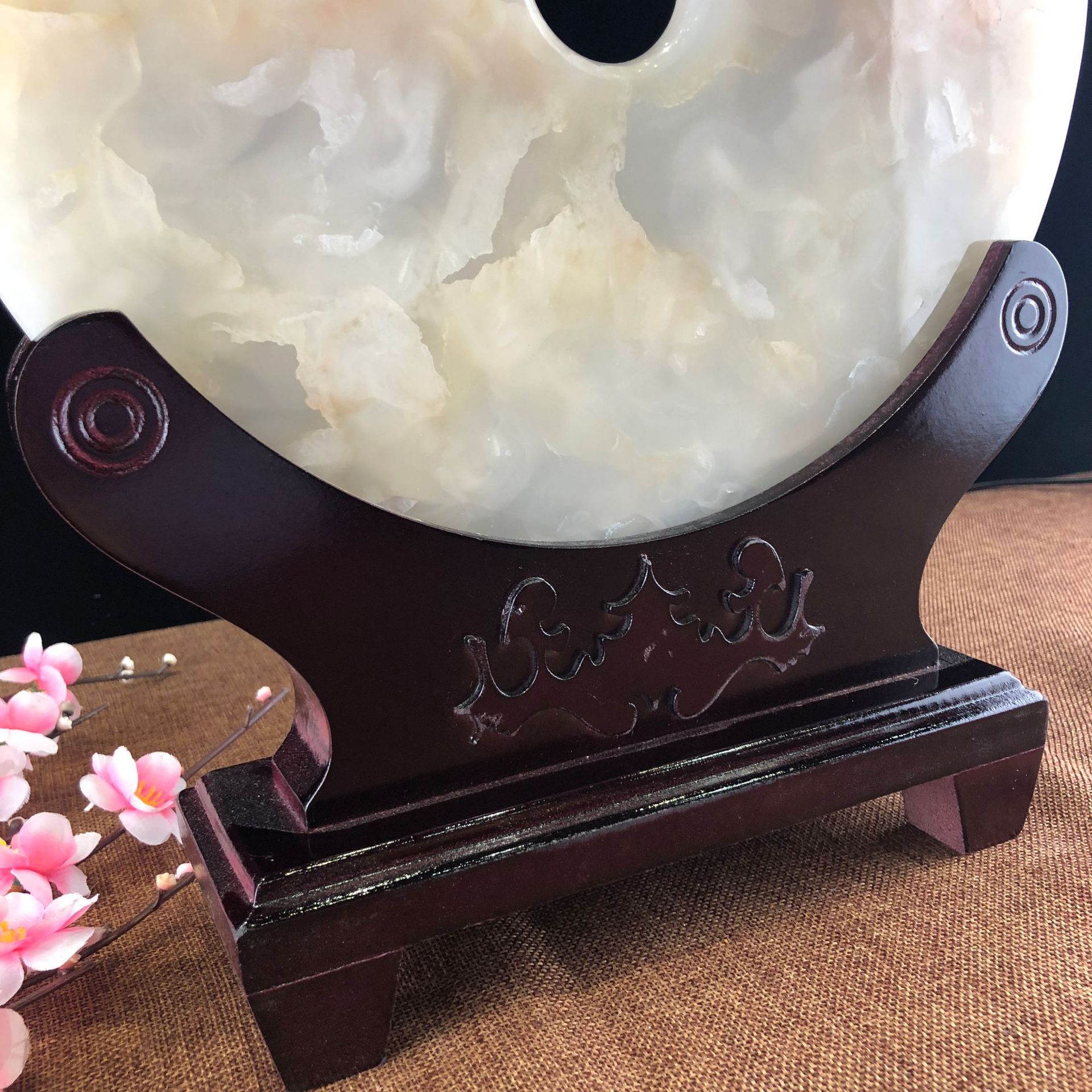 붉은 꽃 얼음 평화 버클 옥 장식품 홈 거실 중국 스타일 이사 자연 공예품 BZHAO BAOZHAO