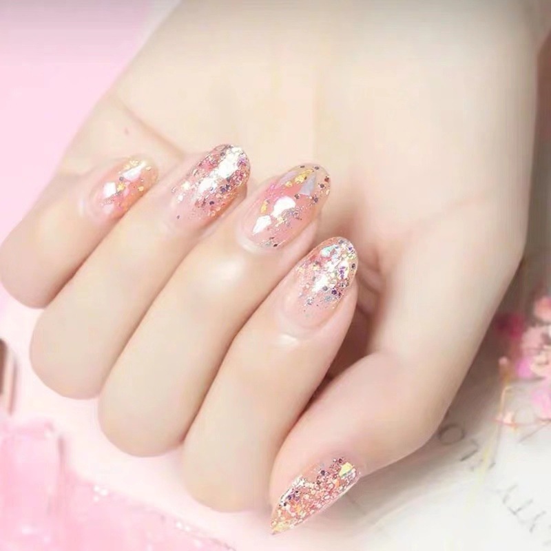 Joyería de uñas hadas pupila traje lentejuelas gradiente uñas brillo clavo brillo polvo extensión uñas Decoración image 5