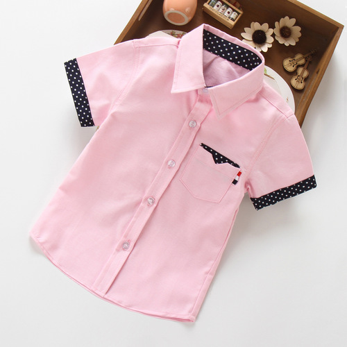 Trendy short-sleeved thin shirts for children in summer Trendy casual half-sleeved shirts for small and medium-sized children Boys' summer short-sleeved tops
