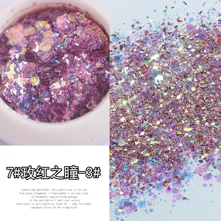 Joyería de uñas hadas pupila traje lentejuelas gradiente uñas brillo clavo brillo polvo extensión uñas Decoración image 13