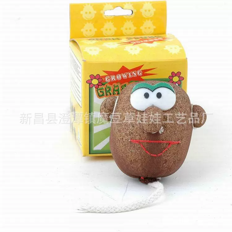 Кукла из травы, производитель кукол с травяной головой, трава на голове, посадка травы, настольное растение в горшке, маленькое растение в горшке