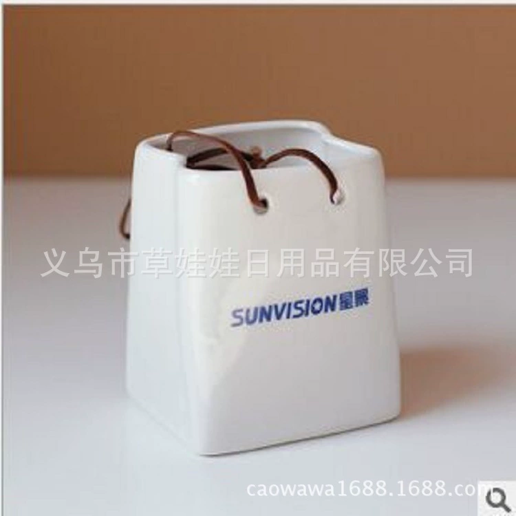 Креативные подарки керамические украшения оптом зеленые растения ремесла посадка керамические бумажные мешки тканевые мешки мини горшечные растения