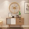 Spanish style hanging clock living room Furnishing European -style light luxury clock modern double -layer simple round tube wall wall clock