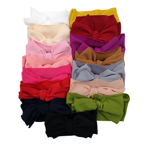 ins European and American fabric children's headwear DIY wide headband baby headband polyester bubble cloth large butterfly end headband