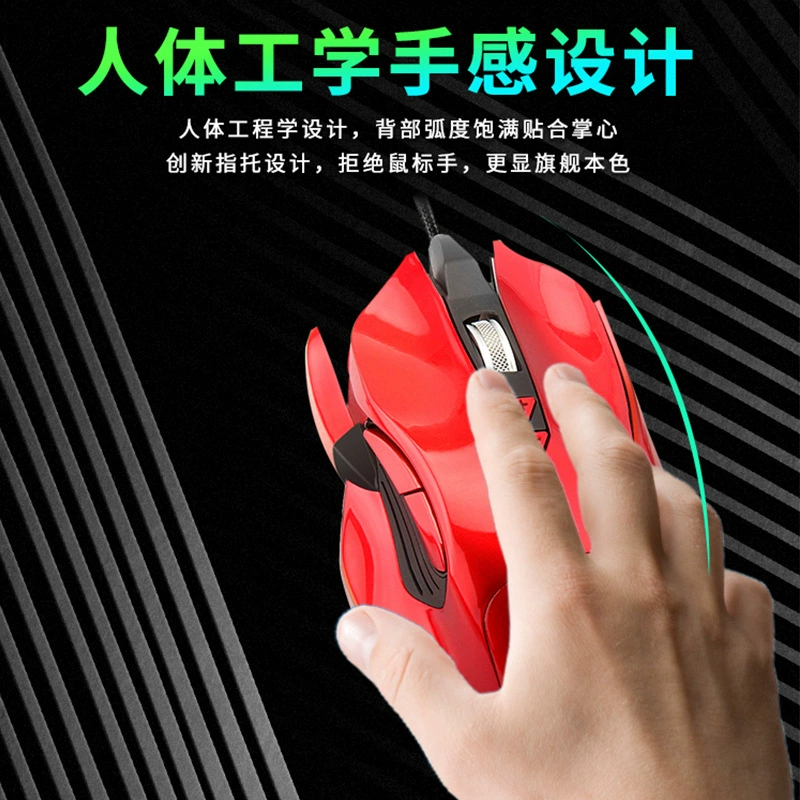 Moken заводская модель, проводная USB мышь с подсветкой, игровая e-sports мышь для «eat chicken» с RGB дыхающей подсветкой