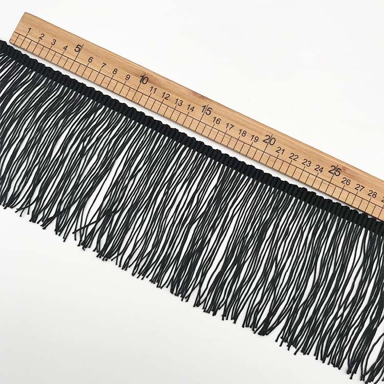10-30cm涤纶丝排须流苏花边 舞蹈服饰服装辅料黑白色流苏现货批发