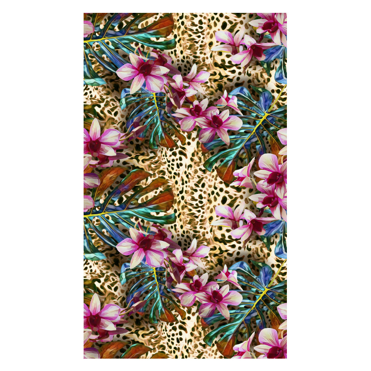 Toalla de baño al por mayor de transferencia térmica estilo europeo y americano Planta Fresca tendencia natación playa estera toalla adulto Toalla de playa de terciopelo de doble cara