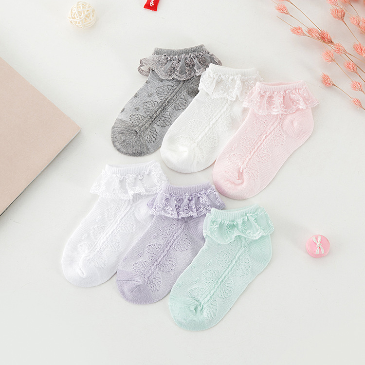 children's lace summer thin socks