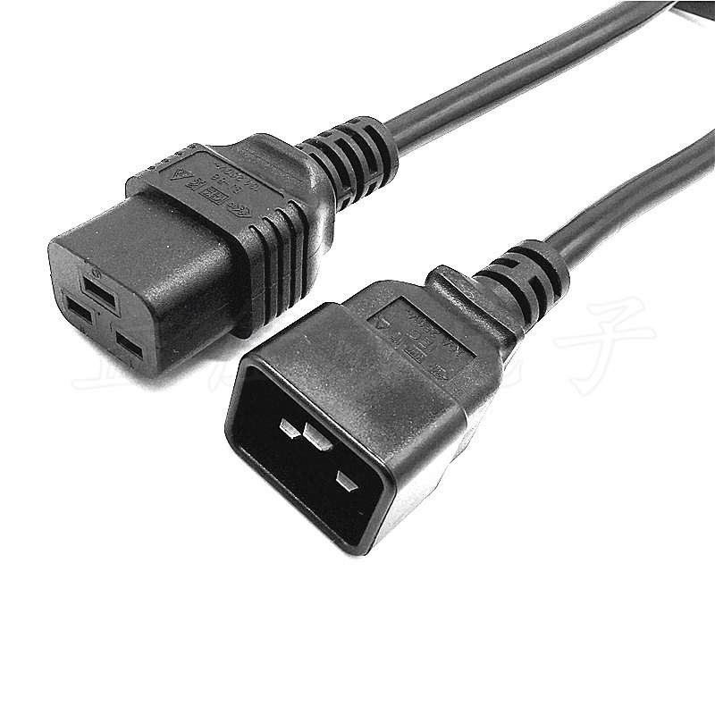 大功率C19/C20公母对插PDU电源线16A横孔品字尾AC插头线c20延长线