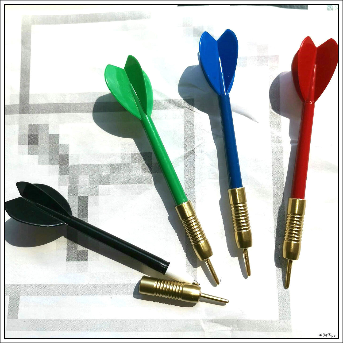 生產pen手辦卡通文具塑料飛鏢筆飛標形狀造型塑料筆類周邊圓珠筆
