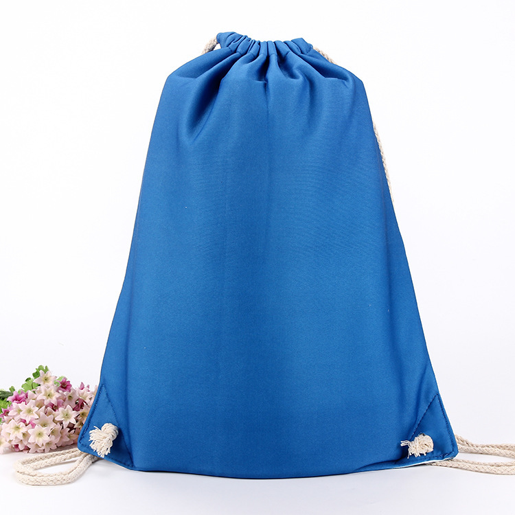 厂家制作棉布抽绳袋广告拉绳背包布袋双肩尼龙束口袋 马拉松袋