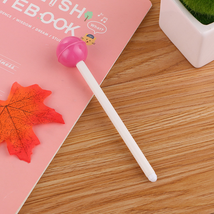 Creativo Lollipop pluma de gel lindo estudiante papelería dibujos animados pluma de agua de alta calidad Oficina firma pluma ventas directas de fábrica