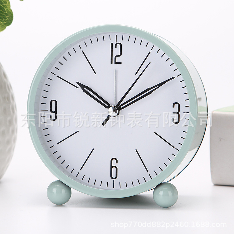 Fábrica al por mayor metal color Shell reloj despertador creativo tiempo de viaje es muy preciso reloj de estudiante salón dormitorio reloj de pantalla