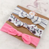 Children's headband, cloth with bow, hair accessory, set, suitable for import, wholesale