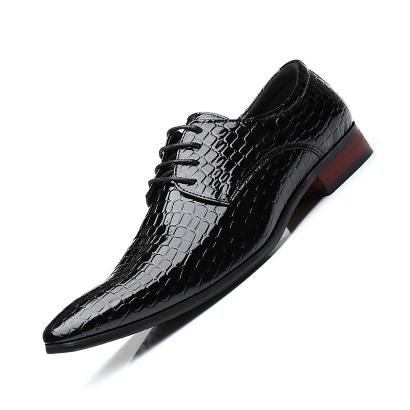 2025 new creative trend men's shoes pointed lace-up business formal shoes cross-border plus size a generation of hair