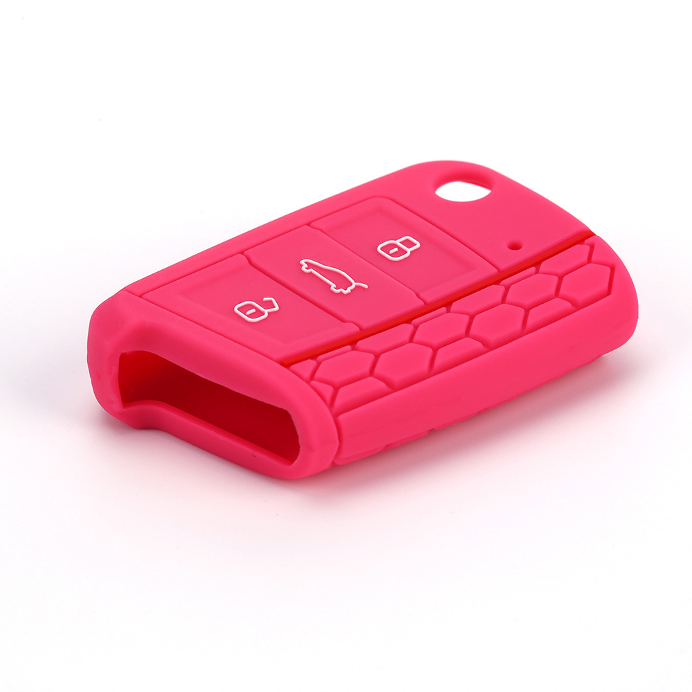 Aplicable a Volkswagen Golf 7 panal Borde de silicona llave caso lingdu flexible pegamento epoxi línea roja coche control remoto caso