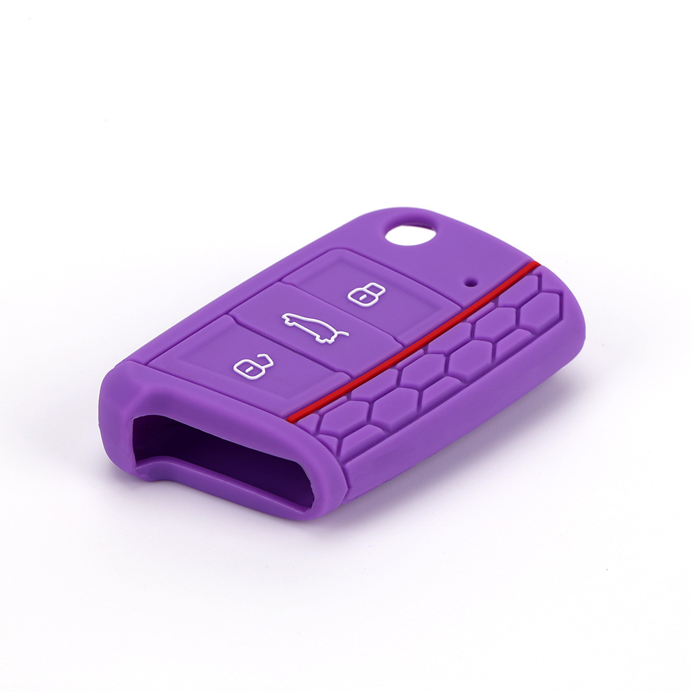 Aplicable a Volkswagen Golf 7 panal Borde de silicona llave caso lingdu flexible pegamento epoxi línea roja coche control remoto caso