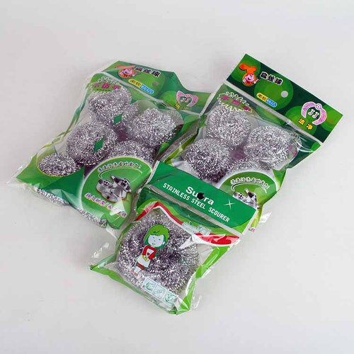 The manufacturer ships 1-6 packs of non-stainless steel galvanized cleaning balls for pot washing, dishwashing, kitchen cleaning supplies wholesale