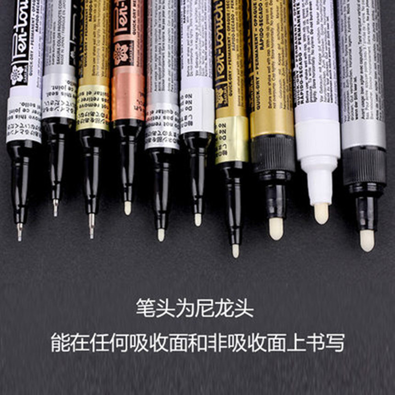 Sakura flor de cerezo papelería pintura pluma rotulador blanco oro plata arte resaltar pluma pintura reparación firma pluma