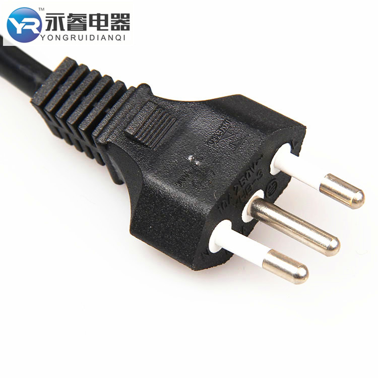 生产电源线 巴西电线 巴西电源线插头 阿根廷三芯插头线 3芯线