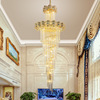 Hotel golden lights, crystal pendant, ceiling lamp for country house suitable for stairs, European style