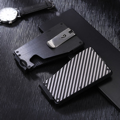 Aluminum alloy magnetic credit card holder, convenient bank card sleeve, automatic pop-out metal card case, coin holder